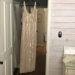 Aiden Mattox sequin bridesmaid dress.